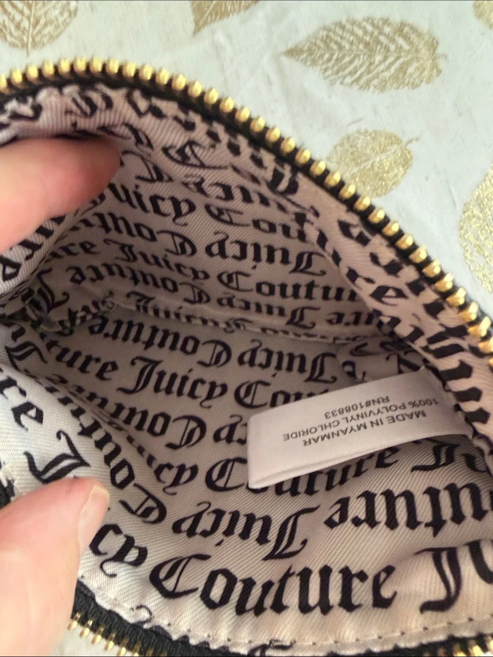Juicy Couture Romantic Roses Black and floral Makeup Pouch